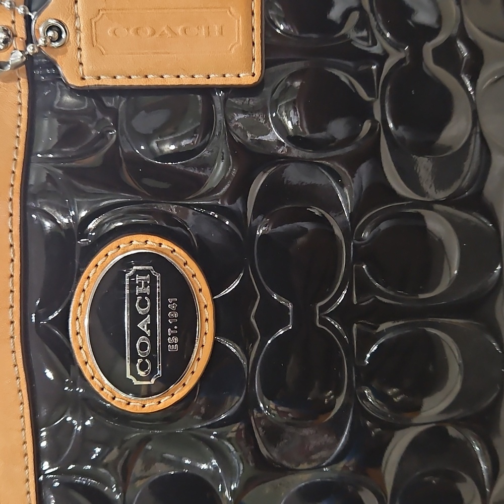 Coach Black and Tan Tote Bag - Picture 5 of 16